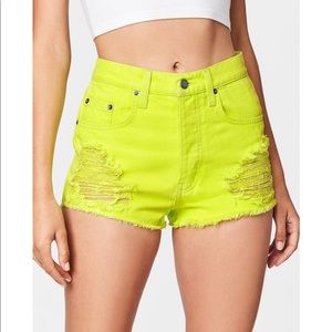 Neon yellow LF shorts